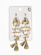 Серьги «Морской мир» рыба, серые в золоте - Фото 3