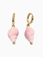 Серьги «Морской мир» ракушечка маленькая, пыльно-розовые в золоте - Фото 1