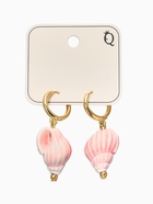 Серьги «Морской мир» ракушечка маленькая, пыльно-розовые в золоте  (артикул 10938676)  большой выбор товаров оптом и в розницу по низким ценам с доставкой