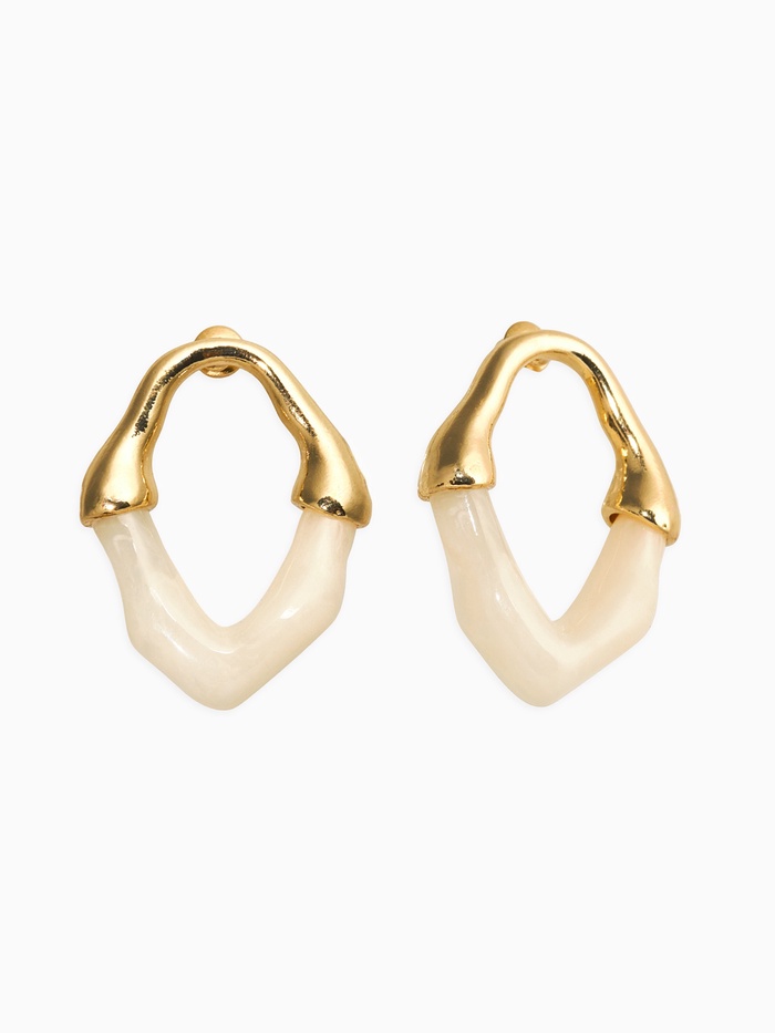 Серьги акрил «Сталактиты», цвет молочный в золоте