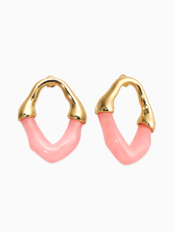 Серьги акрил «Сталактиты», розовые в золоте