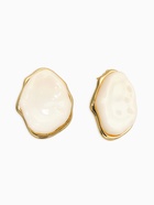 Серьги акрил мятый «Овал», белые в золоте  (артикул 10938692)  большой выбор товаров оптом и в розницу по низким ценам с доставкой
