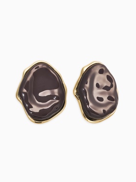 Серьги акрил мятый «Овал», серые в золоте  (артикул 10938694)  большой выбор товаров оптом и в розницу по низким ценам с доставкой