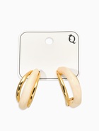 Серьги большие «Стиль. Полукольцо», акрил, белые в золоте - Фото 3