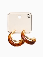 Серьги большие «Стиль. Полукольцо», акрил, коричневые в золоте - Фото 3