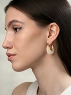 Серьги большие «Стиль. Подкова», акрил, белые в золоте - Фото 2