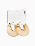 Серьги акрил «Стиль» подкова, белые в золоте  (артикул 10938697)  большой выбор товаров оптом и в розницу по низким ценам с доставкой