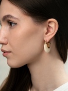 Серьги большие «Стиль. Подкова», акрил, белые в золоте - Фото 5