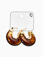 Серьги большие «Стиль. Подкова», акрил, коричневые в золоте - Фото 4