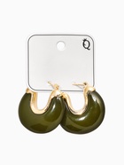 Серьги большие «Стиль. Подкова», акрил, зелёные в золоте - Фото 4