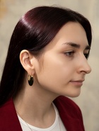 Серьги большие «Стиль. Подкова», акрил, зелёные в золоте - Фото 5