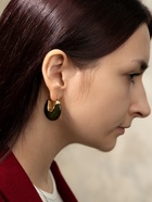 Серьги большие «Стиль. Подкова», акрил, зелёные в золоте - Фото 2