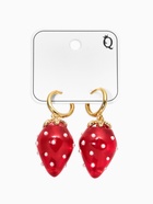 Серьги конго «Клубника в крапинку», красные в золоте  (артикул 10938701)  большой выбор товаров оптом и в розницу по низким ценам с доставкой