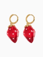 Серьги конго «Клубника в крапинку», красные в золоте - Фото 3