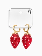 Серьги конго «Клубника в крапинку», красные в золоте - Фото 4