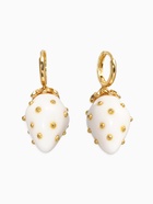 Серьги конго «Клубника в крапинку», белые в золоте  (артикул 10938702)  большой выбор товаров оптом и в розницу по низким ценам с доставкой