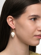 Серьги конго «Клубника в крапинку», белые в золоте - Фото 2