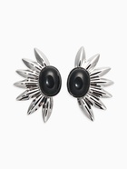 Серьги «полу солнце», чёрные в серебре  (артикул 10938704)  большой выбор товаров оптом и в розницу по низким ценам с доставкой