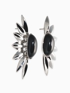 Серьги «полу солнце», чёрные в серебре  (артикул 10938704)  большой выбор товаров оптом и в розницу по низким ценам с доставкой