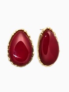 Серьги «Винтаж», капля, бордовые в золоте - Фото 1