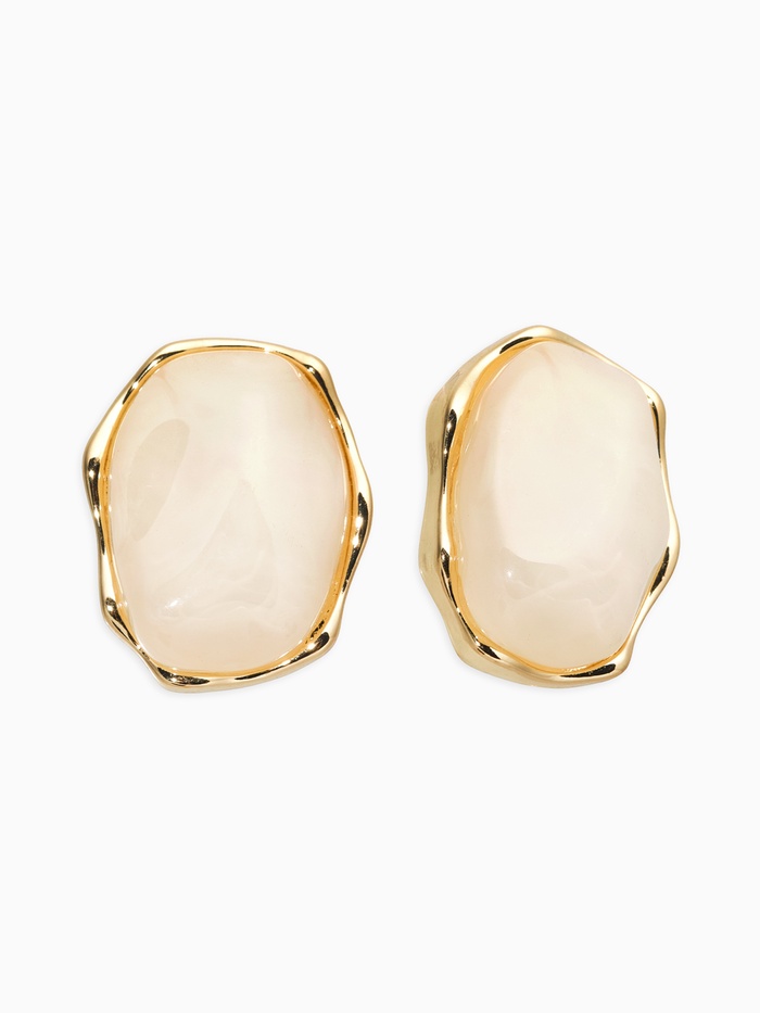 Серьги акрил «Мятые», прозрачные в золоте