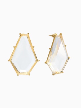 Серьги акрил «Кристалл», прозрачные в золоте  (артикул 10938722)  большой выбор товаров оптом и в розницу по низким ценам с доставкой