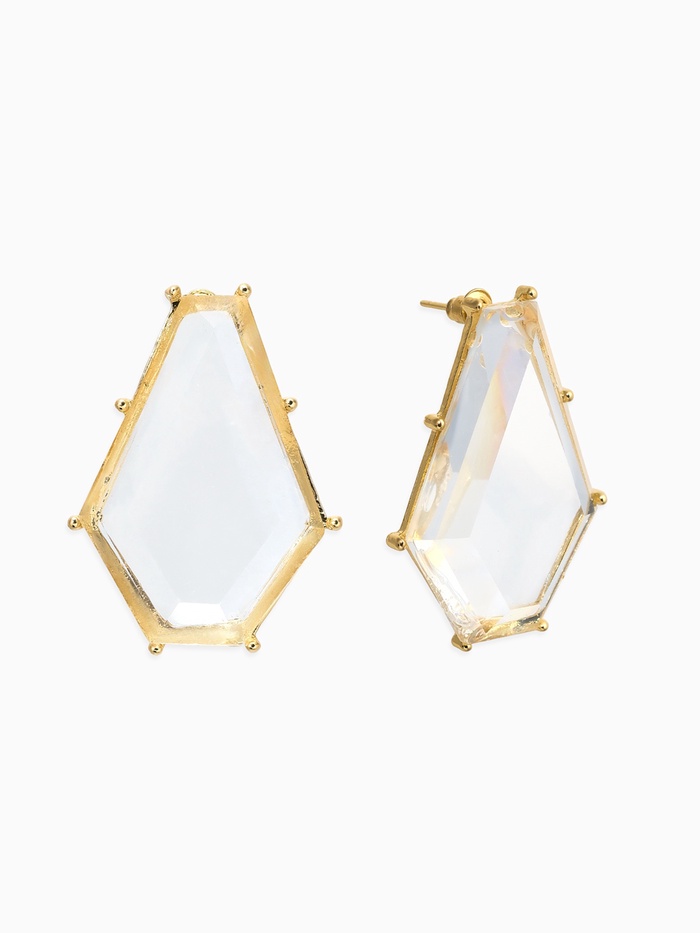 Серьги акрил «Кристалл», прозрачные в золоте