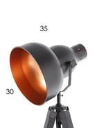 Торшер напольный «Прожектор», E27, 40 Вт, тренога, чёрный-медь, 30×30×148 см - Фото 6