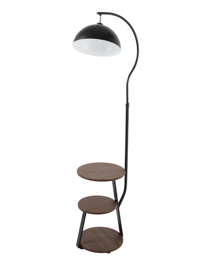 Торшер напольный со столиком Е27, 40 Вт, чёрный стол d=34 см, 42×42×162 см