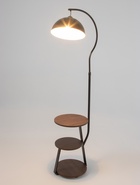 Торшер напольный со столиком Е27, 40 Вт, чёрный стол d=34 см, 42×42×162 см  (артикул 10951743)  большой выбор товаров оптом и в розницу по низким ценам с доставкой