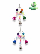 Игрушка для птиц "Кольцо" с колокольчиками, 13,5 х 5 см, микс цветов  (артикул 10955021)  большой выбор товаров оптом и в розницу по низким ценам с доставкой