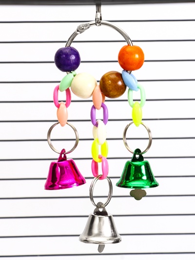 Игрушка для птиц «Кольцо», 13.5×5 см, с колокольчиками, цвет МИКС