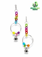 Игрушка для птиц "Кольцо и бусы" с колокольчиками, 20 х 7 см, микс цветов  (артикул 10955023)  большой выбор товаров оптом и в розницу по низким ценам с доставкой