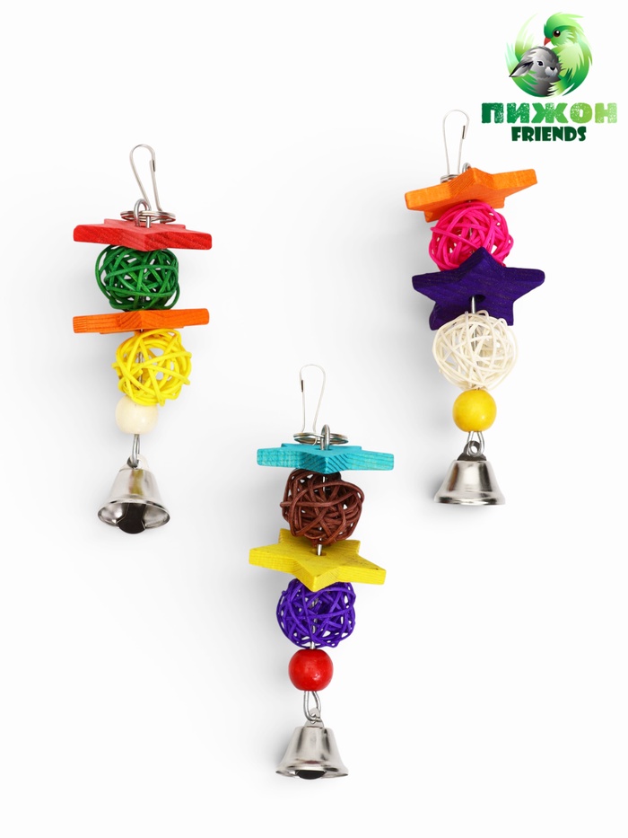 Игрушка для птиц «Лоза-звезда», 16 см, цвет МИКС - Фото 1