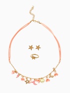 Набор детский «Выбражулька» космос, 3 предмета: бусы, пусеты, кольцо, цвет розово-золотой  (артикул 10960593)  большой выбор товаров оптом и в розницу по низким ценам с доставкой