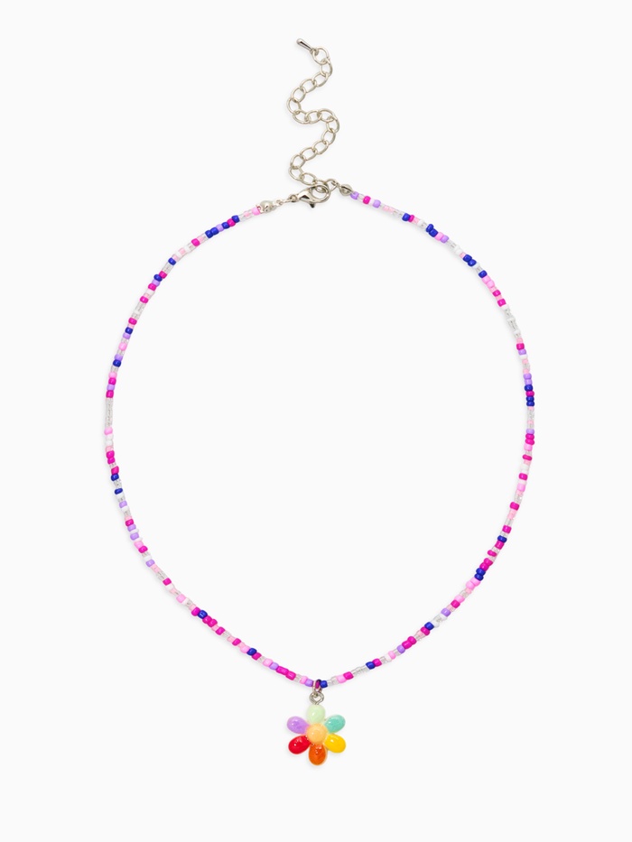 Бусы бисерные с подвеской детские «Выбражулька. Цветок», 38 см, разноцветные - Фото 1