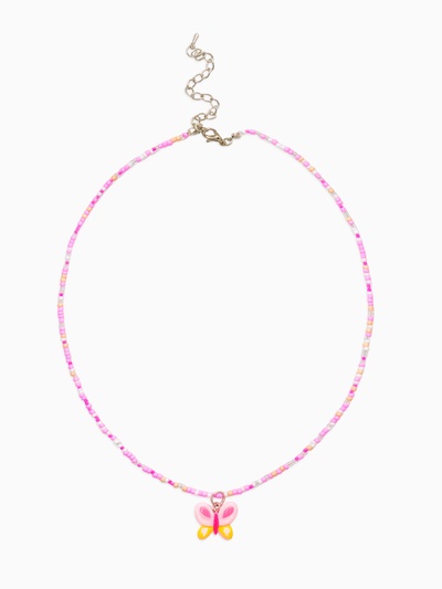 Бусы бисерные с подвеской детские «Выбражулька. Бабочка», 38 см, разноцветные