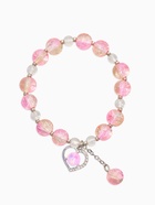Браслет детский "Выбражулька" сердце с подвеской бусина, цвет розовый в серебре  (артикул 10960603)  большой выбор товаров оптом и в розницу по низким ценам с доставкой