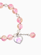 Браслет детский "Выбражулька" сердце с подвеской бусина, цвет розовый в серебре  (артикул 10960603)  большой выбор товаров оптом и в розницу по низким ценам с доставкой