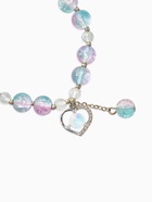 Браслет детский «Выбражулька. Сердце с подвеской бусина», d=7 см, голубой в серебре - Фото 2