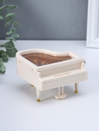 Шкатулка музыкальная механическая «Пианино», белая, 9×10.5×6.2 см - Фото 2