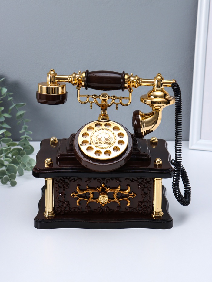 Шкатулка музыкальная механическая «Ретро телефон», 20×14.5×21.5 см - Фото 1