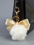 Пушистик на кольце "Бант с подвеской" белый 12х5х5 см 10967169