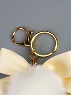 Брелок для ключей на кольце с карабином «Пушистик: Бант с подвеской», белый, на рюкзак, сумку, 12×5×5 см - Фото 4