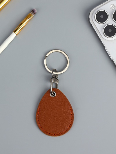 Брелок - чехол для магнитных ключей домофона, капля, рыжий, под нанесение, 4.4×5.5 см