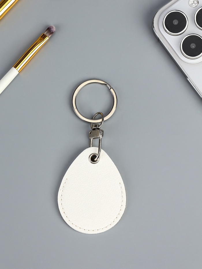 Брелок - чехол для магнитных ключей домофона, капля, белый, под нанесение, 4.4×5.5 см - Фото 1