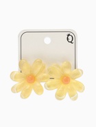 Серьги пластик «Цветочек летний», с блёсткой, жёлтые - Фото 3