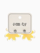 Серьги пластик «Цветочек летний», с блёсткой, жёлтые - Фото 4