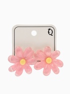 Серьги пластик «Цветочек летний», с блёсткой, розовые - Фото 3