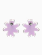 Серьги пластик «Цветочек летний», с блёсткой, фиолетовые - Фото 2